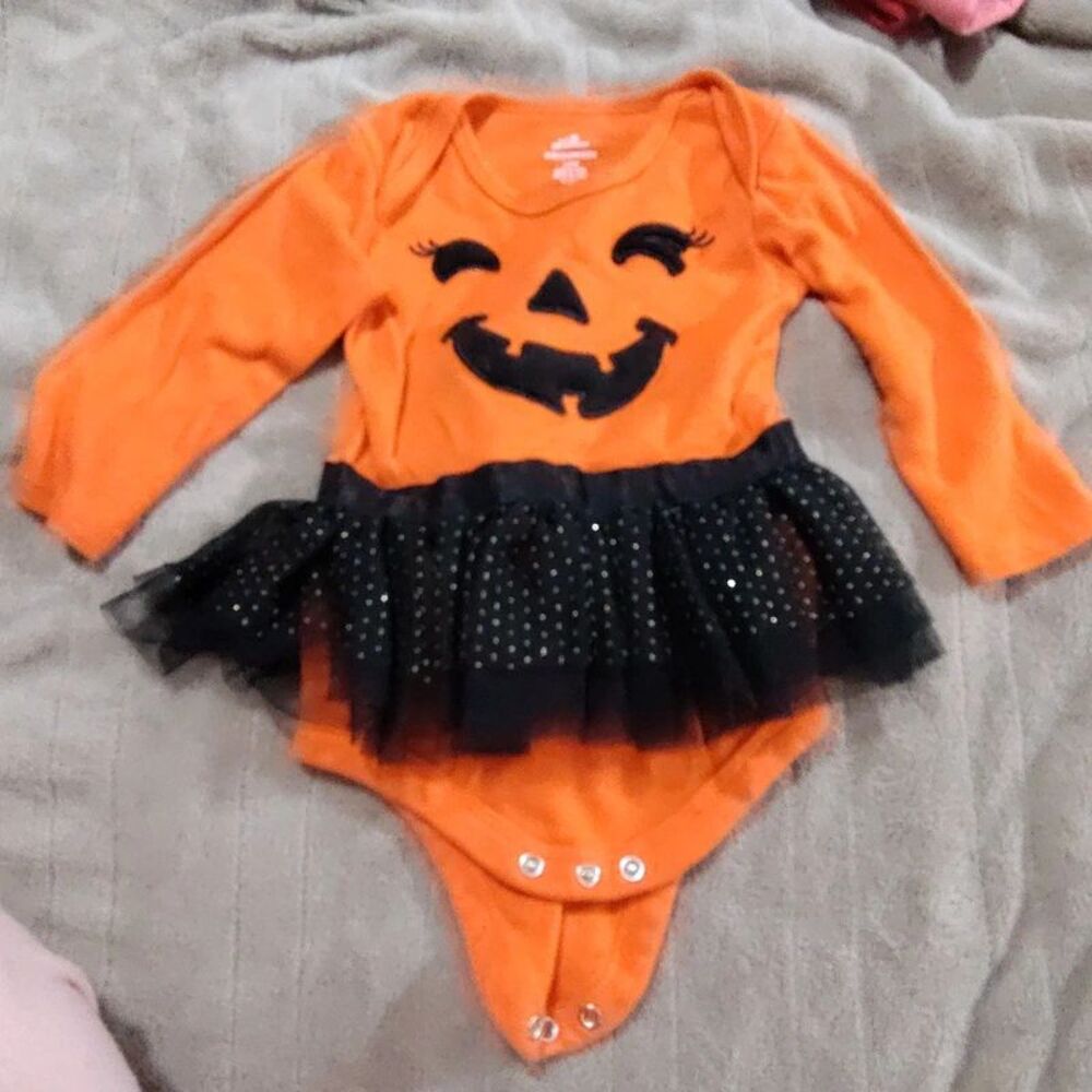 Celebrate! Halloween Pumpkin Bodysuit Tully Baby Girl 12 mos